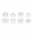 castles and fortresses icons set vector image vector image