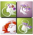 greeting card beautiful young woman vector image vector image