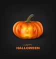 halloween pumpkin on black background cute vector image