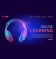 online learning education landing page or banner vector image