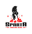 spartan fighter logo design vector image vector image