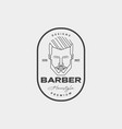 line badge vintage with man hairstyle logo design vector image