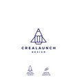 pencil rocket launch logo icon vector image