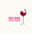 red wine splash in glass paper cut vector image