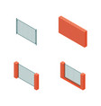 a set of isometric spans fences vector image