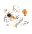 facing crisis - modern line design style isometric vector image