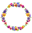pansy wreath round vector image