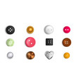 sewing buttons with holes and solid design set vector image