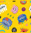 cartoon funny background with colourful spiders vector image vector image