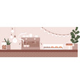 coffee counter in small trendy cafe vector image