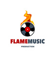 flame music logo vector image vector image