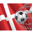 soccer goal and denmark flag vector image vector image
