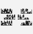 books on the shelves vector image vector image