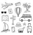 summer travel doodles vector image