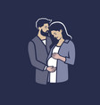 happy family a young is expecting baby vector image vector image