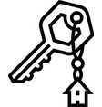 key property estate home line icon vector image