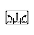 Usa traffic road signs left lane must turn Vector Image