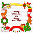 merry christmas greeting card holiday vector image