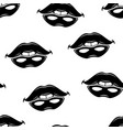 seamless pattern of monochrome lips vector image
