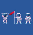 astronauts with suits and flag characters vector image