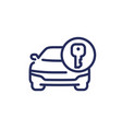 car access line icon with a key vector image