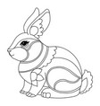 cute little rabbit coloring template vector image