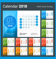 desk calendar for 2018 year design print template vector image