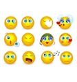 set of emoji emoticons face icons isolated vector image
