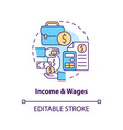 income and wages concept icon vector image vector image