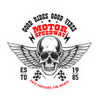 custom motorcycles poster template with winged vector image