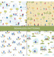 park recreation cartoon seamless pattern vector image
