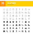clothes line web glyph icons vector image vector image