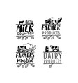 village emblem with text farmer signs vector image vector image