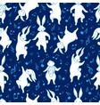 white rabbits funny dancing celebration seamless vector image vector image