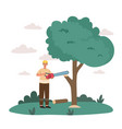 woodcutter at work vector image