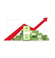 money rising up graph arrow budget growth vector image
