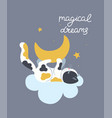 poster for nursery with a kitten vector image vector image