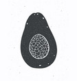 silhouette half avocado fruit with seed vector image vector image