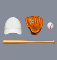 baseball equipment sport uniform and tools vector image vector image
