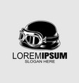 bikers helmet logo design template vector image