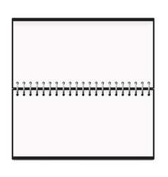 Calendar horizontal notepad metal spring mockup Vector Image