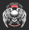 custom motorcycles poster template with winged vector image