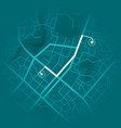 gps system concept blue city map with route vector image