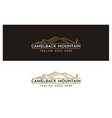 mountain cactus camelback nature landscape logo vector image