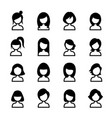 woman hair style icon set vector image vector image