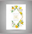 botanical wedding invitation card save date vector image vector image