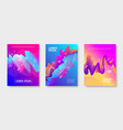 set of design with abstract colorful flow shapes vector image