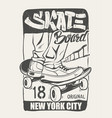 skate board typography t-shirt graphics vector image vector image