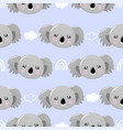 koala bear pattern design with coala heads and clo vector image
