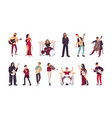 set of male and female singers and musicians vector image vector image